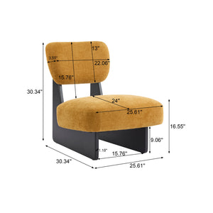 English Elm Christopher Knight Home® - [Set of 2] Modern Lounge Chair with Polyester Upholstery and Solid Wood Base — Minimalist Comfort for Home Black,Yellow N767P241702Y