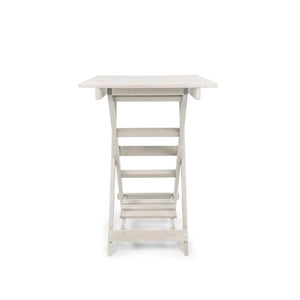 English Elm Summit Ridge Recycled Hdpe Outdoor Folding Bar Table Weather Resistant Eco Patio Ivory B2745P409714