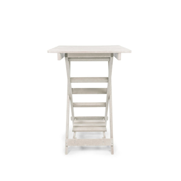 English Elm Summit Ridge Recycled Hdpe Outdoor Folding Bar Table Weather Resistant Eco Patio Ivory B2745P409714
