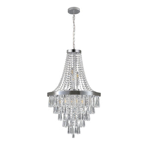 English Elm 20" K9 Crystal Chrome Chandelier 11 Arm Adjustable Drop for Foyer or Dining Room W2312P477370