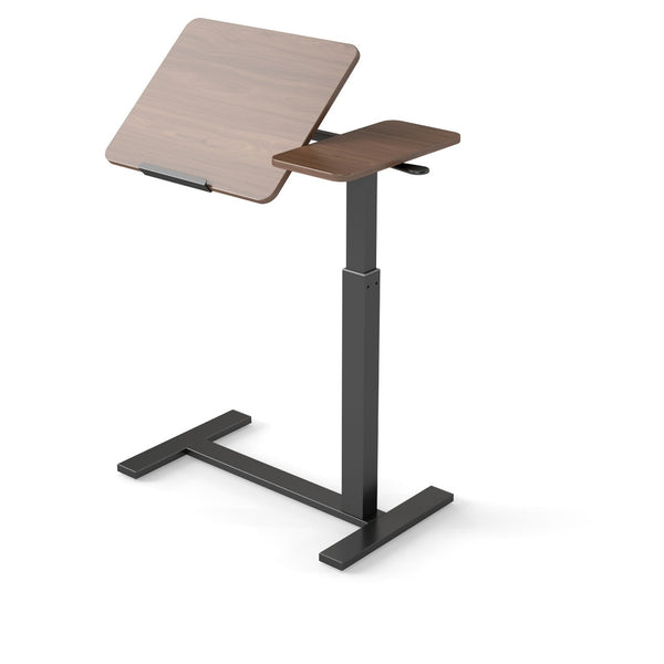 English Elm Mobile Rolling Overbed Laptop Desk with Tilting Panel Height Adjustable for Home or Hospital Brown+Black W3895P460668