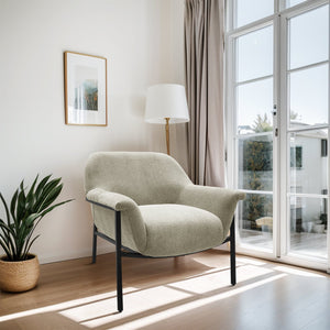 JLA Home Chapel Hill - Accent Chapel Hill Sabrina modern accent chair with plush foam, slim black steel legs, ready-assembled seating Beige CH100-0049