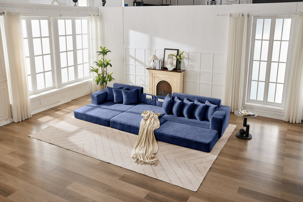 English Elm Convertible Floor Sofa Bed - Ultra-Soft Corduroy, Space-Saving Design For Small Spaces & Guests W2915S00073