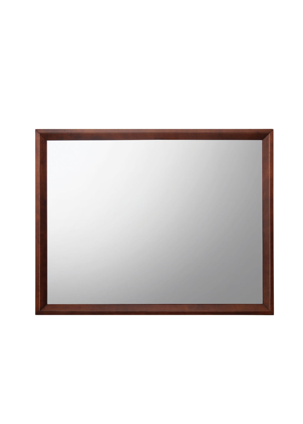 English Elm Ilana Cherry Finish Mirror with Rich Brown Okume Veneer Frame, 41" x 31" Clear Reflection, Durable Design B2726P257349