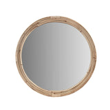 Luna Coastal Natural Rattan Round Wall Mirror