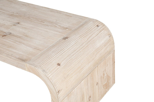 English Elm Farmhouse Art Deco Coffee Table Curved Apron Wood Distressed Antique Living Room W1445P331901