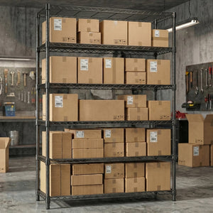 English Elm 5-shelf Heavy Duty Wire Rack Industrial Carbon Steel Garage Pantry Storage Unit W5386P445553