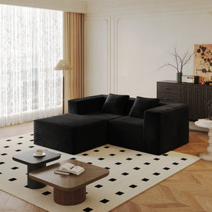 English Elm Modular Sectional Couches - Luxurious Corduroy Comfort, No Assembly, Versatile Design For Any Space W3434S00021