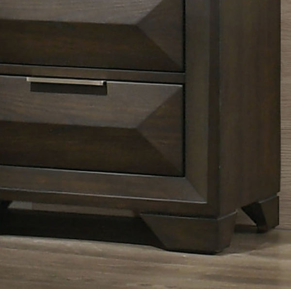 English Elm Transitional Espresso 5 Drawer Chest Dovetail Joinery Bracket Feet Bedroom Storage B2741P371018