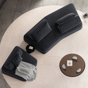 English Elm 139" Modern Oversized Modular Sectional Sofa Set - Fluffy Chenille Upholstery, Deep Seats, Removable Backrests, Plush Pillows, No Assembly Required DARK GREY W3219S00002