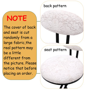 English Elm Round Floral Print Bar Stools Set of 2 - Black Metal Counter Seating, Padded Water-Resistant Cushions, Footrest, 27.95" Seat Height, Modern Durable Design W1757P268901