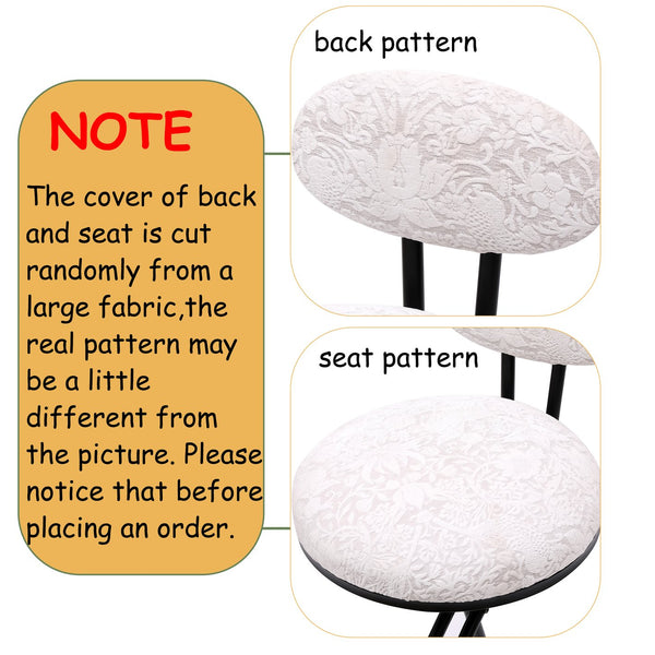 English Elm Round Floral Print Bar Stools Set of 2 - Black Metal Counter Seating, Padded Water-Resistant Cushions, Footrest, 27.95" Seat Height, Modern Durable Design W1757P268901