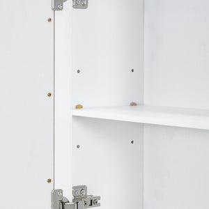 English Elm 36'' Mirror Cabinet with 3 Doors — Wall-Mounted Bathroom Storage Unit, MDF & Pine, Spacious Shelves White N725P346902K