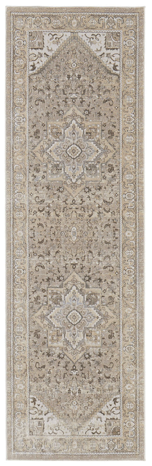 Feizy Rugs Celene Vintage-inspired Floral Medallion Rug – Luxurious Machine-made Design For Timeless Elegance Brown,Ivory,Tan Viscose,Polyester Cel39kxfbgebrni68
