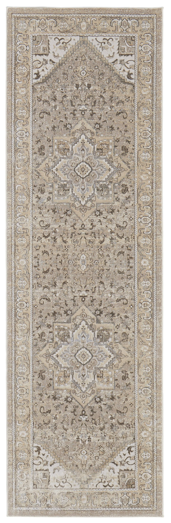 Feizy Rugs Celene Vintage-inspired Floral Medallion Rug – Luxurious Machine-made Design For Timeless Elegance Brown,Ivory,Tan Viscose,Polyester Cel39kxfbgebrni68
