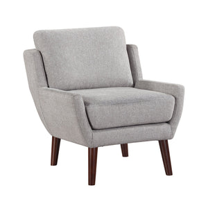 English Elm 1pc Mid-Century Accent Chair Gray Chenille Upholstery Foam & Pocket Coils Removable Covers Durable B011P315595