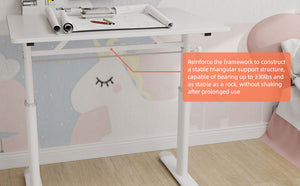 English Elm Adjustable Study Desk – Ergonomic Height-Adjustable Workstation For Kids & Adults, Compact Design W1935P338346