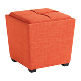 OSP Home Furnishings Rockford Storage Ottoman Tangerine