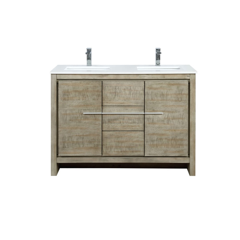 English Elm Rustic Acacia Double Bath Vanity 48" W X 20" D With Marble Top & Chrome Faucet - Stylish Storage Solution! B2731P259409-GIGA