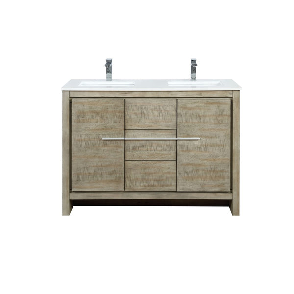 English Elm Rustic Acacia Double Bath Vanity 48" W X 20" D With Marble Top & Chrome Faucet - Stylish Storage Solution! B2731P259409-GIGA