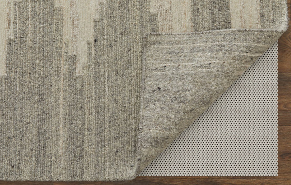 Feizy Rugs Navaro Hand-woven Wool And Viscose Rug - Modern Abstract Design For Effortless Elegance And Warmth Ivory,Tan Wool,Viscose Nav8915fivygryj55