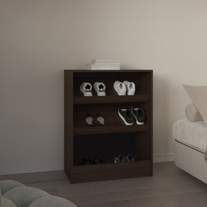 English Elm Shoe Modern 3‑Door Concealed Shoe Cabinet with 3 Shelves, Sturdy Legs, Compact Engineered Wood Storage Brown 39.37 L x 19.29 W x 5.91 H B097P350295