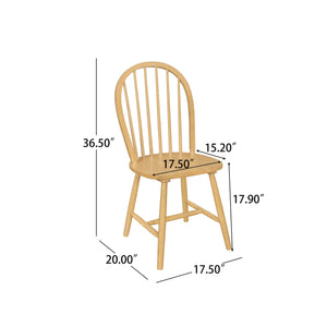 English Elm Christopher Knight Home® - 36 Farmhouse High Back Spindle Dining Chair Set of 2 — Solid Rubberwood, Windsor Back, 300 lb Capacity Natural N771P278374K