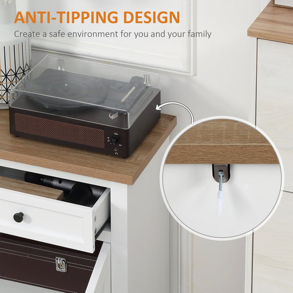 English Elm Homcom Versatile Sideboard Buffet Cabinet With Drawers & Double Doors For Stylish Storage Solutions W2225P217370