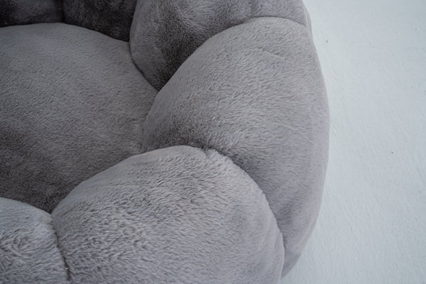 English Elm Adult Floral Petal Faux Fur Bean Bag Chair Sculptural Foam Seating for Any Room W2012P399197