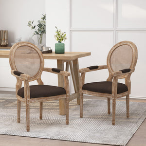 Christopher Knight Home® Noble House Wood And Cane Upholstered Dining Chair (Set Of 2)