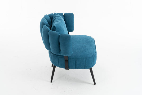 English Elm Decorative Chenille Barrel Tub Chair with Pocket Coil Cushion for Cozy Reading Nooks Blue W5188P462024