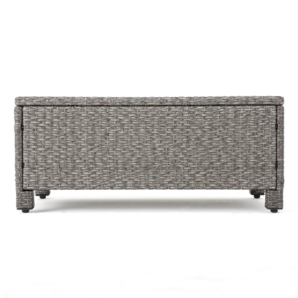 English Elm Christopher Knight Home® - PUERTA Outdoor 4-Piece Wicker Sofa Set with Waterproof Cushions, All-Weather Rattan, Compact Seating Black 52978.00BLK