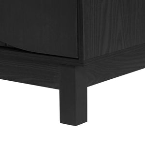 English Elm Modern Fluted 6 Drawer Dresser with Solid Wood Legs Japandi Chest for Bedroom Carbon Black N739S0000015E