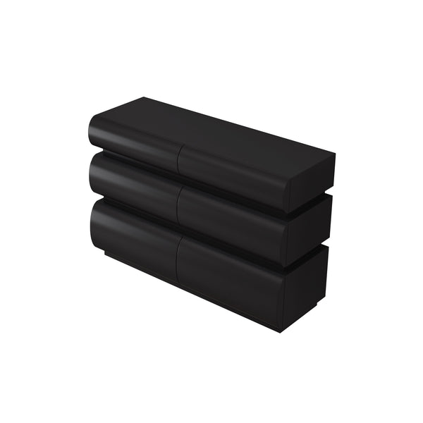 English Elm 6 Modern 6-Drawer Dresser Black No Handle Bedroom Chest with Wide Storage, Sleek Scratch-Resistant Design W757P318427