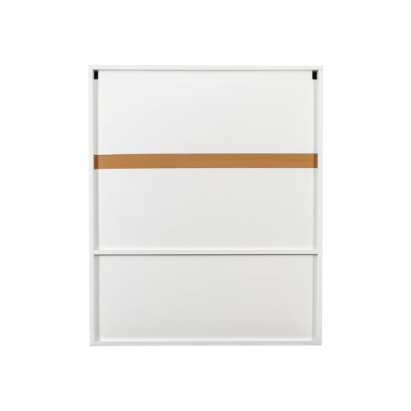 English Elm Bathroom Mirror Cabinet with Dual Tissue Slots, Adjustable Shelves, Durable Melamine Wood Finish W331P279735