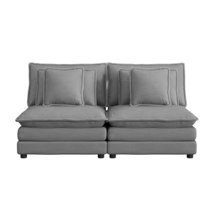 English Elm 70.8" Modern Sofa Modular Corduroy Couch with Pocket-Spring Seating, Removable Backrest & Pillows DARK GREY N719P223236E