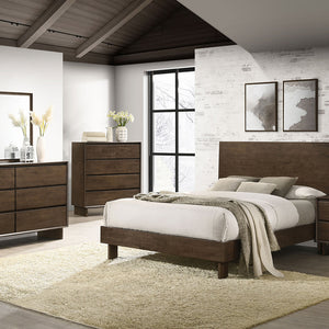 English Elm Hemlock Solid Wood 2-Drawer Nightstand in Warm Brown — Smooth Fingertip Pulls, Soft-Glide Storage B062P378389