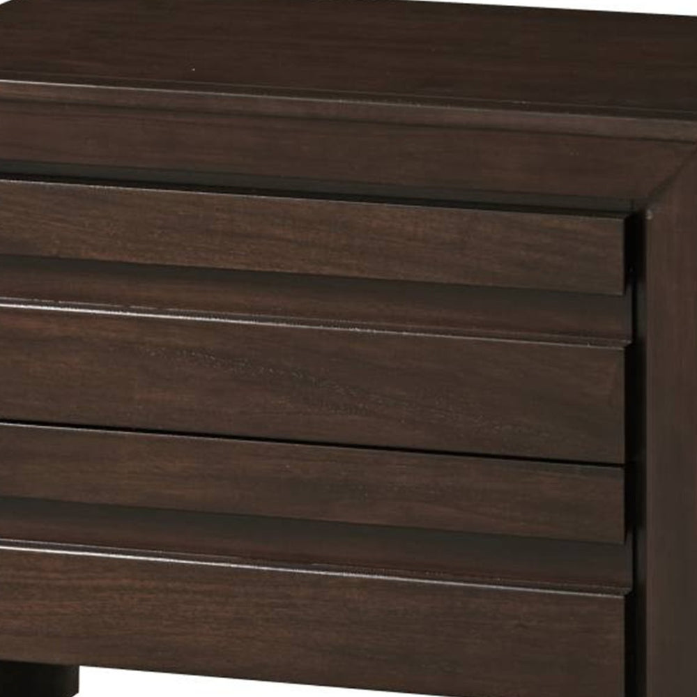 English Elm Wooden Mahogany Nightstand Two Drawer Transitional Bedside Table Rich Espresso Finish B056P417129
