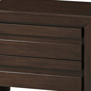 English Elm Wooden Mahogany Nightstand Two Drawer Transitional Bedside Table Rich Espresso Finish B056P417129