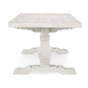 English Elm Caleb 94" Distressed Ivory Farmhouse Dining Table - Handcrafted Solid Pine, Rustic Reclaimed Charm B2723S00004