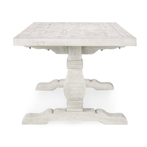 English Elm Caleb 94" Distressed Ivory Farmhouse Dining Table - Handcrafted Solid Pine, Rustic Reclaimed Charm B2723S00004
