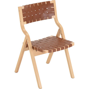English Elm Wood Folding Dining Chairs with Rattan Woven Seat and Webbing Back Set of 2 Brown,Natural T3623P431376