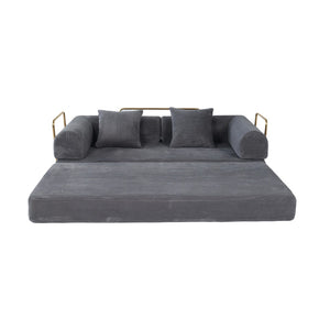 English Elm 2-in-1 Foldable Cloud Sofa Bed Plush Faux Fur Memory Foam Sleeper for Apartments W3422S00004