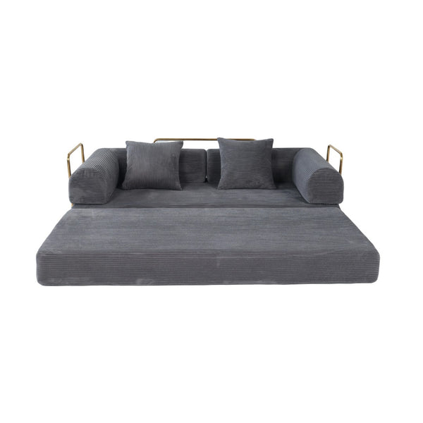 English Elm 2-in-1 Foldable Cloud Sofa Bed Plush Faux Fur Memory Foam Sleeper for Apartments W3422S00004