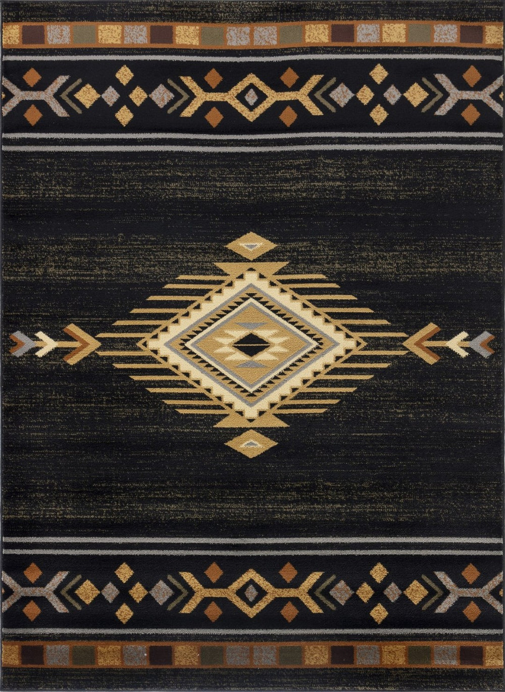 English Elm Tribes Black Southwest Area Rug, 7'10" X 10'3" - Durable, Soft, Easy-Care For High-Traffic Spaces B186P180980-GIGA