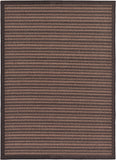 Unique Loom Outdoor Border Checkered Machine Made Border Rug Brown, Brown/Black 7' 1" x 10' 0"