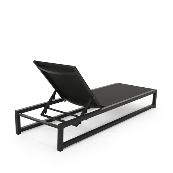 English Elm Christopher Knight Home® - Venice Chaise Lounge - Stylish Outdoor Recliner With Adjustable Backrest & Breathable Mesh Seat 61698.00BBLK
