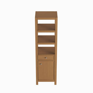 English Elm 20" Oak Finish Freestanding Bathroom Tower Cabinet with Soft Close Door and Drawer T3785P442242