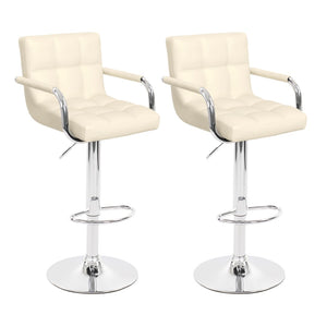English Elm Hengming Adjustable Trumpet Base Bar Chairs Padded Ergonomic Seating Set of 2 W212P454062