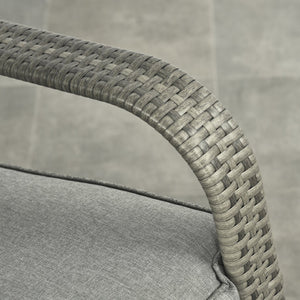 English Elm Outsunny Outdoor Rattan Rocking Recliner With Cushions, Adjustable Footrest & Durable Gray Wicker W2225P174015-GIGA